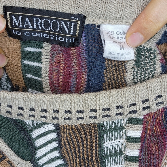 Marconi Knit Long Sleeve Crew Neck Sweater Size Medium - Picture 6 of 6